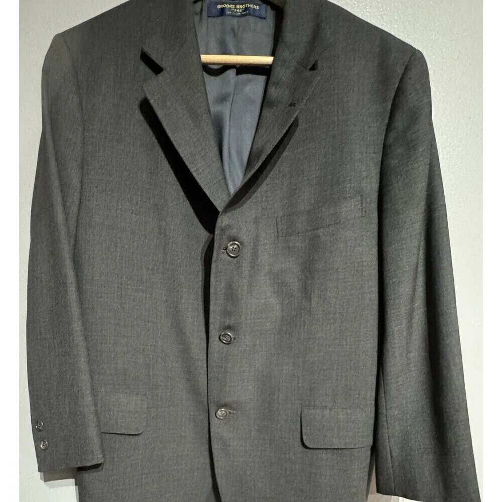 Vintage Brooks Brothers 346 Mens 40  GRAY USA Wool Blazer Sport Coat Suit Jacket